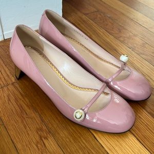 Gucci Mary Janes with Gold Heel